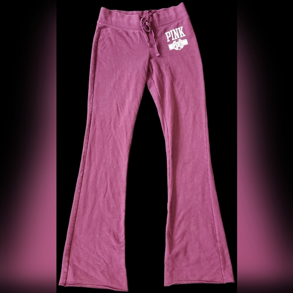 PINK Victoria's Secret Pants - PINK Victoria’s Secret Flare Sweatpants | Burgundy Logo | Size S